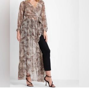 Animal print maxi cover-up NWT